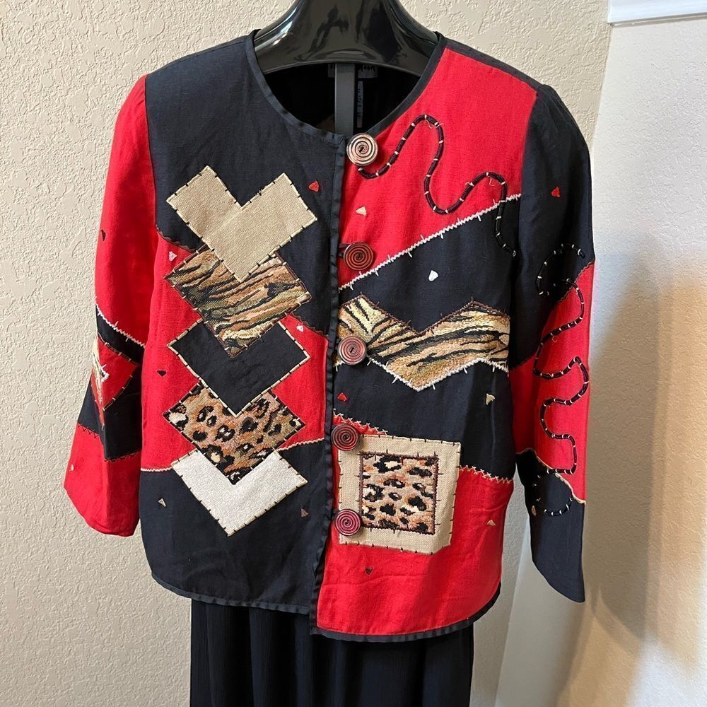 Indigo Moon Red Safari Blazer sz small
